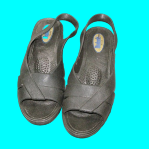 Okabashi Matte Black Rubber Sling back Shoes Size 11